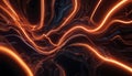 Abstract Orange Glowing Lines Creating a Dynamic Network Visualization