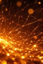 Abstract Orange Glowing Network, Digital Data Flow Background, Portrait Images Generative AI Royalty Free Stock Photo