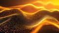 Abstract orange glowing particles forming wavy digital landscape Royalty Free Stock Photo