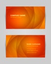 Abstract orange gradient curved wave business card template branding identification vector