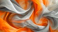 Abstract orange and gray silk fabric waves Royalty Free Stock Photo