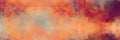 Abstract orange grey brown panoramic banner mist creepy paper with fall rusty color, old grunge painted Royalty Free Stock Photo