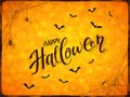 Abstract Orange Halloween Background with Spiders