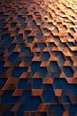 Abstract Orange Hexagonal Geometric Cell Pattern Art Portrait Images Generative AI Royalty Free Stock Photo