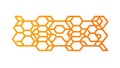 Abstract Orange Hexagonal Mesh Pattern, vector design Generative AI Royalty Free Stock Photo