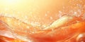 Abstract Orange Liquid Wave with Bubbles Background Texture for Design Royalty Free Stock Photo