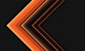 Abstract orange neon arrow direction geometric on grey design modern futuristic background vector Royalty Free Stock Photo