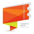 Abstract orange paper ticket illustration background. Vector log Royalty Free Stock Photo