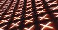 Abstract orange pattern of glowing geometric crosses pluses futuristic hi-tech