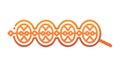Abstract Orange Patterned Chain or Sequence, vector design Generative AI Royalty Free Stock Photo
