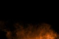 Abstract orange powder explosion on black  background. Freeze motion of orange  dust particles splash Royalty Free Stock Photo