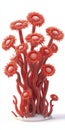 Abstract Orange Red Coral Like Forms in 3D Render