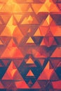 Abstract Orange-Red Geometric Patterns, Dynamic Low Poly Design, Portrait Images Generative AI Royalty Free Stock Photo