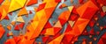 Abstract orange and red geometric triangular mosaic pattern design with gray background. Generative AI Royalty Free Stock Photo