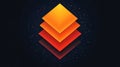 Abstract Orange and Red Stacked Shapes on Dark Background