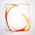 abstract orange and red swirls in a square frame