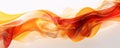 abstract orange and red waves on white background. 3d illustration