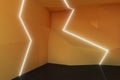 Abstract orange room interior