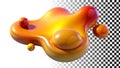 Abstract orange shape, fluid design element, modern art, dynamic png transparent image Generative AI Royalty Free Stock Photo