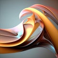 Abstract orange shape on gray background with smooth lines Royalty Free Stock Photo