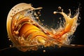 Abstract Orange Shape Liquid Wave Splash Illustration Royalty Free Stock Photo