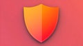 Abstract Orange Shield on Red Gradient Background for Security and Protection Icon or Symbol Design Royalty Free Stock Photo