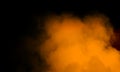 Abstract orange smoke on black background. Orange color clouds