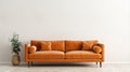 Vintage Gemstone Orange Sofa By West Elm - Realistic Rendering