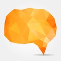 Abstract orange speech bubble with triangular polygons Royalty Free Stock Photo