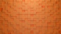 Abstract orange square background. 3D rendering cube. Modern Wallpaper
