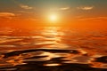Abstract orange sun casts reflections over water and the horizon Royalty Free Stock Photo