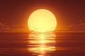 Abstract orange sun over the horizon with peaceful reflections Royalty Free Stock Photo