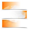 Abstract Orange Triangular Polygonal banners set