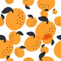 Abstract orange vector seamless pattern. Vector illustration.