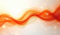 Abstract orange wave lines flow across white background, simulating data movement. Smooth curves and bokeh effects create Royalty Free Stock Photo