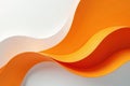 Abstract orange and white curving paper design, a smooth wave of color and texture. Generative AI Royalty Free Stock Photo