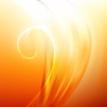 Abstract Orange and White Flowing Curves Background
