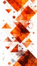 Abstract Orange and White Geometric Composition with Triangle and Diamond Shapes Royalty Free Stock Photo