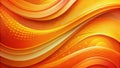 Abstract orange and yellow curving lines background design with subtle dotted patterns. Generative AI Royalty Free Stock Photo