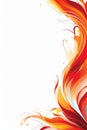 abstract orange and yellow flames on a white background