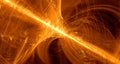 Abstract orange, yellow, gold light glows, beams, shapes on dark background Royalty Free Stock Photo