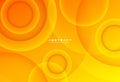 Abstract orange and yellow gradient circle shapes background. Modern 3d style vector. Dynamic overlap geometric shape texture Royalty Free Stock Photo