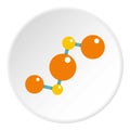 Abstract orange and yellow molecules icon circle Royalty Free Stock Photo