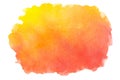 Abstract orange yellow red watercolor textured background on a white isolated background Royalty Free Stock Photo