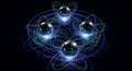 Abstract Orbits Quantum Spheres Energy Trails in Cosmic Network Royalty Free Stock Photo