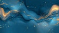 Abstract organic art featuring fluid designs with rich blue and gold marbling. Royalty Free Stock Photo