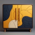 Abstract Organic Cabinet With Geometric Patterns