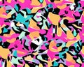 Colorful camouflage safari pattern. Illustration for fabrics, postcards, greeting cards, invitations, banners.