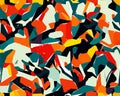 Colorful camouflage safari pattern. Illustration for fabrics, postcards, greeting cards, invitations, banners.
