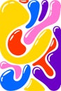 Abstract organic colored liquid shapes